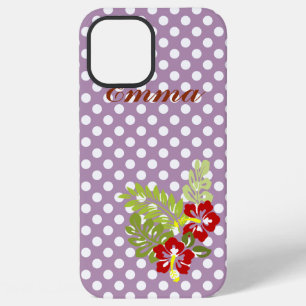Coque iPhone 12 Pro Max Super mignon et girly motif à pois monogramme