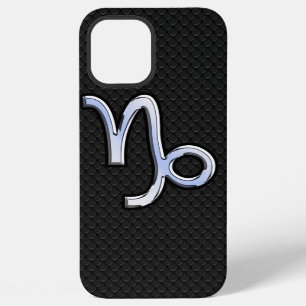 Coque iPhone 12 Pro Max Symbole du zodiaque Capricorne Chrome Argent
