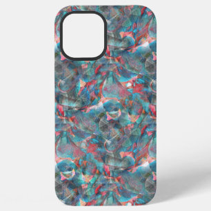 Coque iPhone 12 Pro Max Taches rouges et cycliques claires sur le mur brut