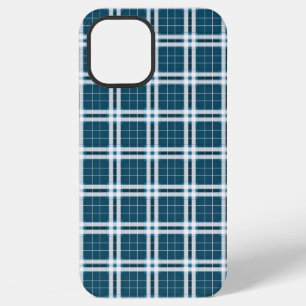 Coque iPhone 12 Pro Max Tartan bleu et blanc