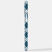 Coque iPhone 12 Pro Max Tartan en coque iphone bleu et blanc (Côté gauche)