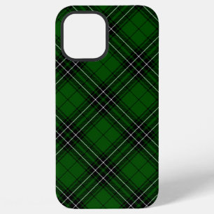 Coque iPhone 12 Pro Max Tartan MacLean vert et noir à carreaux