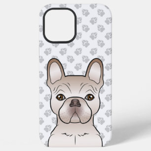 Coque iPhone 12 Pro Max Tête et pattes de Bouledogue Français crème