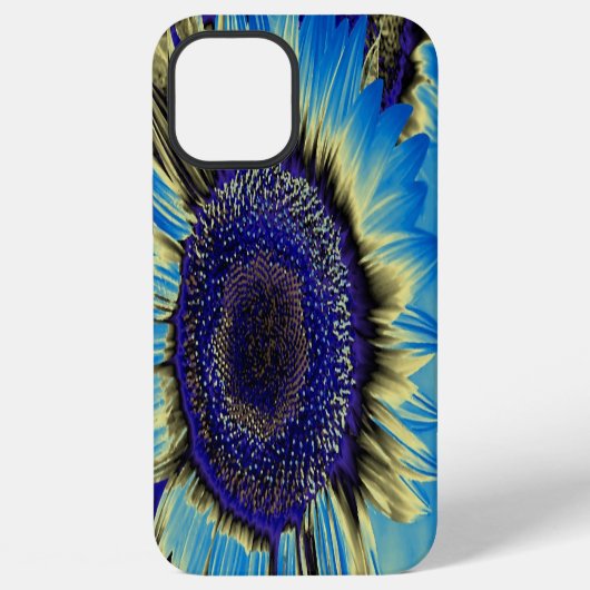 Coque iPhone 12 Pro Max Tournesol Bleu (Verso)