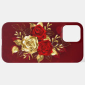 Coque iPhone 12 Pro Max Trois Roses de bijoux (Retour horizontal)