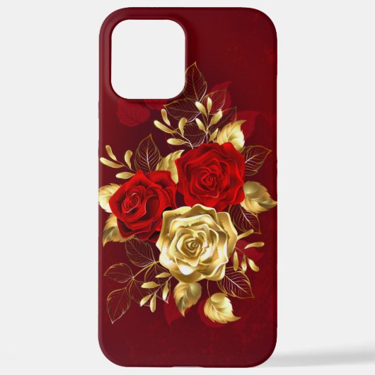 Coque iPhone 12 Pro Max Trois Roses de bijoux (Verso)