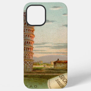 Coque iPhone 12 Pro Max Un voyage en Italie Tour penchée vintage de Pise