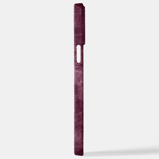 Coque iPhone 12 Pro Max velours bordeaux fleuri (Côté droit)