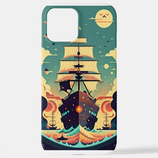 Coque iPhone 12 Pro Max Whimsical Pirate Ship (Verso)
