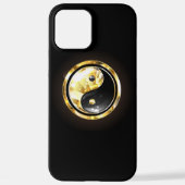 Coque iPhone 12 Pro Max Yin Yang or sur noir (Verso)