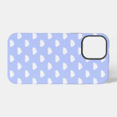 Coque iPhone 12 Pro Mignons nuages blancs sur bleu (Verso Horizontal)