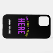 COQUE iPhone 12 PRO MODERNE ET MODERNE PERSONNALISABLE NOIR VÉRIFIÉ (Verso Horizontal)