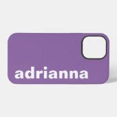 Coque iPhone 12 Pro Moderne Monogramme Violet (Verso Horizontal)