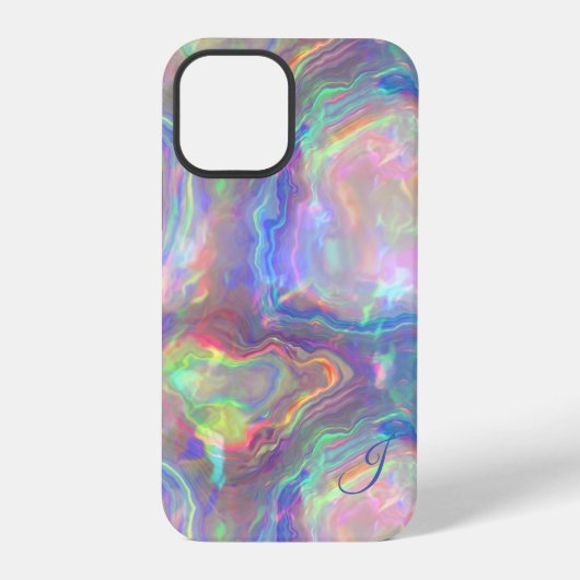 Coque iPhone 12 Pro Monogramme d'opale (Verso)