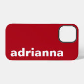 Coque iPhone 12 Pro Monogramme Moderne Rouge (Verso Horizontal)