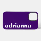 Coque iPhone 12 Pro Monogramme Moderne Violet (Verso Horizontal)