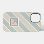 Coque iPhone 12 Pro Monogramme vert Tan moderne Abstrait (Verso Horizontal)