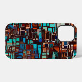 Coque iPhone 12 Pro mosaïque de verre coloré abstrait (Verso Horizontal)