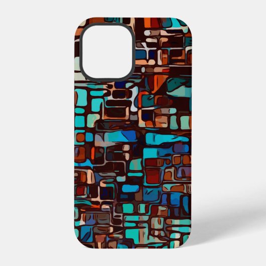 Coque iPhone 12 Pro mosaïque de verre coloré abstrait (Verso)