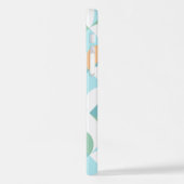 Coque iPhone 12 Pro Motif d'art Turquoise bleu bleu rétro (Côté gauche)