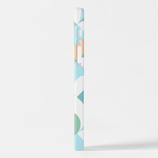 Coque iPhone 12 Pro Motif d'art Turquoise bleu bleu rétro (Côté gauche)