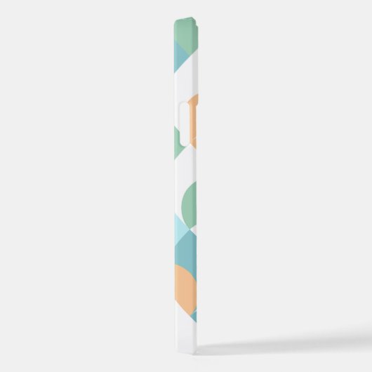 Coque iPhone 12 Pro Motif d'art Turquoise bleu bleu rétro (Côté droit)