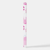 Coque iPhone 12 Pro Motif De Baleines, Baleines Roses, Votre Nom (Côté droit)