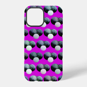 Coque iPhone 12 Pro Motif de boules de pelouse rose vif,