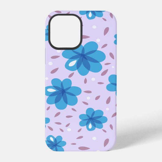 Coque iPhone 12 Pro Motif de fleurs bleues douces (Verso)