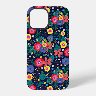 Coque iPhone 12 Pro Motif de fleurs et de feuilles décoratives-48675