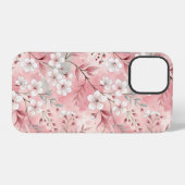 Coque iPhone 12 Pro Motif de fleurs Sakura rose (Verso Horizontal)
