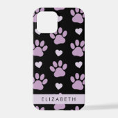 Coque iPhone 12 Pro Motif De Pâtes, Pâtes Lilac, Coeurs, Votre Nom (Verso)