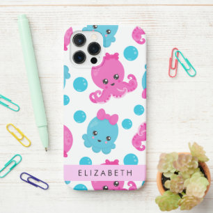 Coque iPhone 12 Pro Motif de pieuvre, Pieuvre mignonne, Mer, Votre Nom