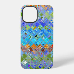Coque iPhone 12 Pro Motif de vitrail en mosaïque abstraite