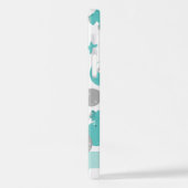 Coque iPhone 12 Pro Motif Des Eléphants Bleus, Étoiles, Votre Nom (Côté gauche)