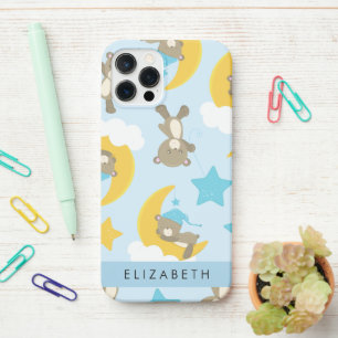 Coque iPhone 12 Pro Motif D'Ours, Nounours, Étoiles, Votre Nom