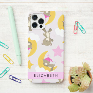 Coque iPhone 12 Pro Motif D'Ours, Nounours, Étoiles, Votre Nom