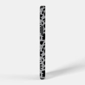 Coque iPhone 12 Pro Motif Feuille tombé noir sur gris (Côté droit)