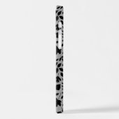 Coque iPhone 12 Pro Motif Feuille tombé noir sur gris (Côté gauche)