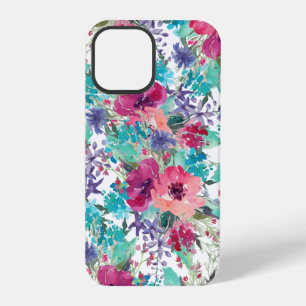 Coque iPhone 12 Pro Motif floral aquarelle coloré tendance