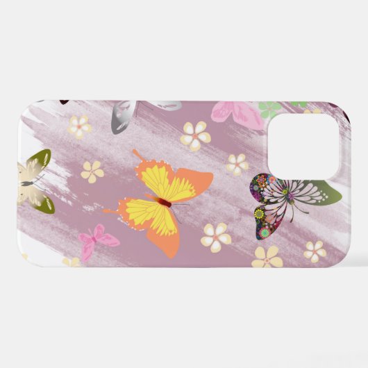 Coque iPhone 12 Pro Motif papillon 7 (Verso Horizontal)