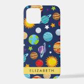 Coque iPhone 12 Pro Motif, Planètes, Étoiles, Cosmos, Votre Nom (Verso)
