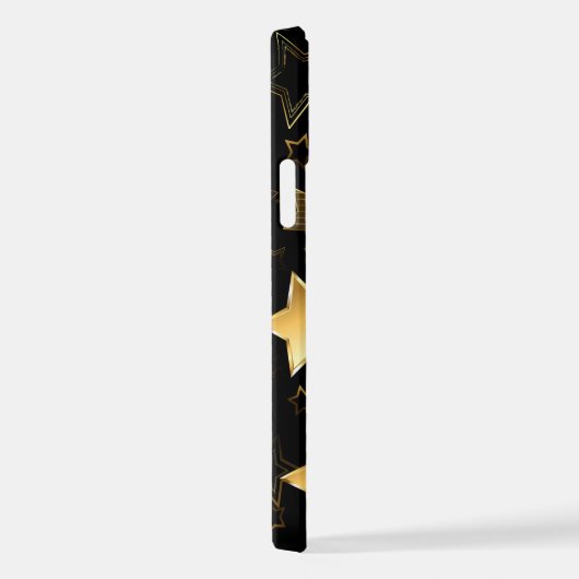 Coque iPhone 12 Pro Motif sans couture avec étoiles d'or (Côté droit)
