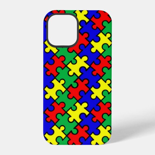 Coque iPhone 12 Pro Motif sans couture de puzzle (Verso)