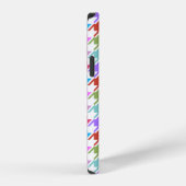 Coque iPhone 12 Pro Multicolor Houndstooth+Motif blanc (Côté droit)