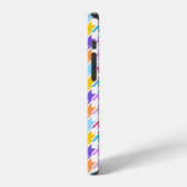 Coque iPhone 12 Pro Multicolor Houndstooth+Motif blanc (Côté gauche)