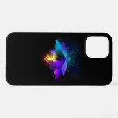Coque iPhone 12 Pro Neon Firefly sur noir (Verso Horizontal)
