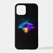 Coque iPhone 12 Pro Neon Firefly sur noir (Verso)