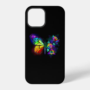 Coque iPhone 12 Pro Papillon arc-en-ciel