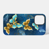 Coque iPhone 12 Pro Papillons dorés (Verso Horizontal)